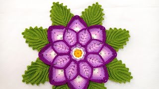 Como tejer las Hojas a crochet para la Flor N° 48