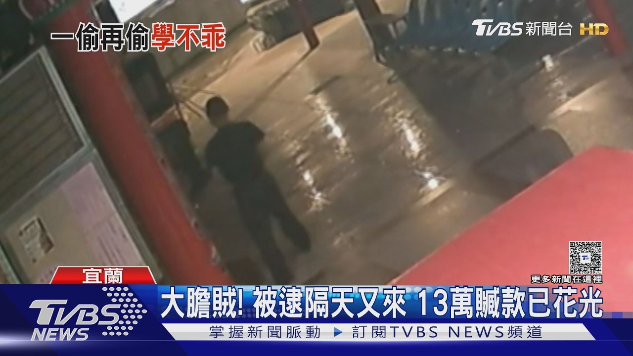 影音／男竊13萬香油錢！遭逮隔天「二闖慈惠寺」　闖空門畫面曝