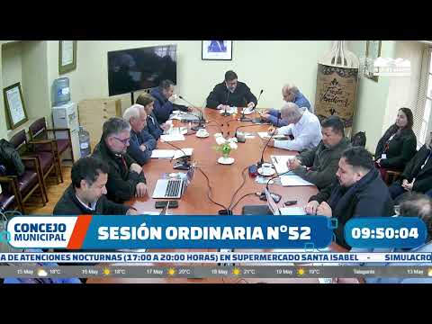 Sesión ordinaria n°52 del concejo municipal 13 de mayo de 2026