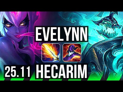 EVELYNN vs HECARIM (JGL) | Rank 2 Eve, 4/2/12, 700+ games | KR Challenger | 25.11