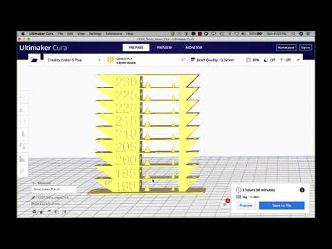 3D Printing Basics. How to setup a Temperature Tower