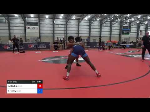 97 Kg Quarterfinal - Nicholas Boykin, Sunkist Kids Wrestling Club Vs Tereus Henry, Kansas B741