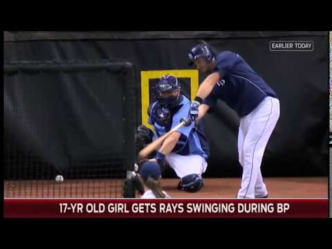 17 yr old Knuckleball princess Rays BP