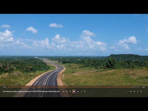 Partial opening of 8km of the roadway of the Sir Solomon Hochoy Highway Extension to Point Fortin