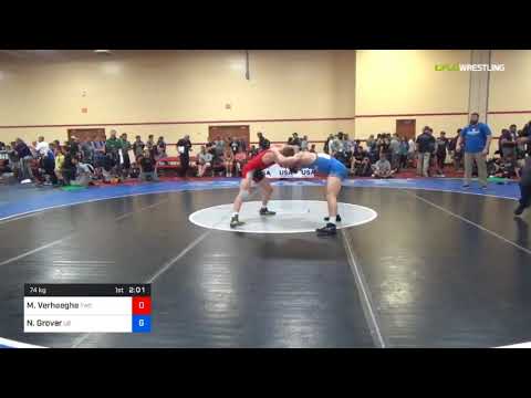2018 Marine Corps US Open/UWW Junior Freestyle 74 Rnd Of 32 - Martin Verhaeghe (TWC) Vs. Noah Grov
