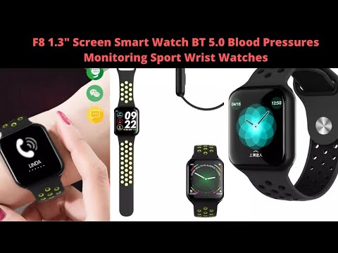 F8 1.3" Screen Smart Watch BT 5.0 Blood Pressures Monitoring Sport Wrist Watches