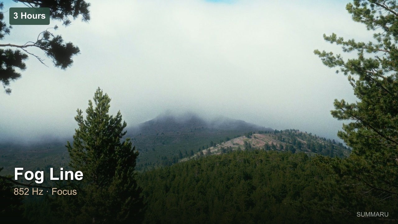 Fog Line | 3 Hour Zen Meditation Music | 852Hz Deep Concentration
