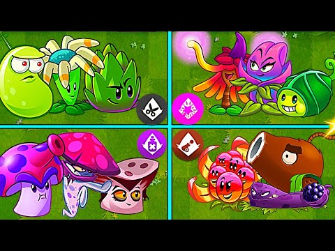 Random 4 Team Plants Battles - Who Will Win? - PvZ2 Team Plants vs Team Plants