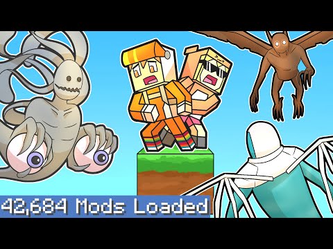 Minecraft one block skyblock but on the LARGEST MODPACK