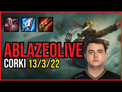 ABLAZEOLIVE - CORKI vs EKKO Mid - NA Grandmaster - Patch 11.3
