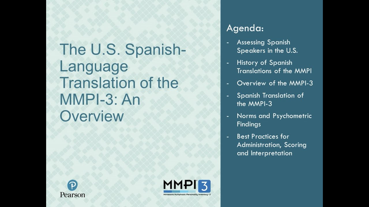 The U.S. Spanish-Language Translation of the MMPI-3: An Overview (Recording)