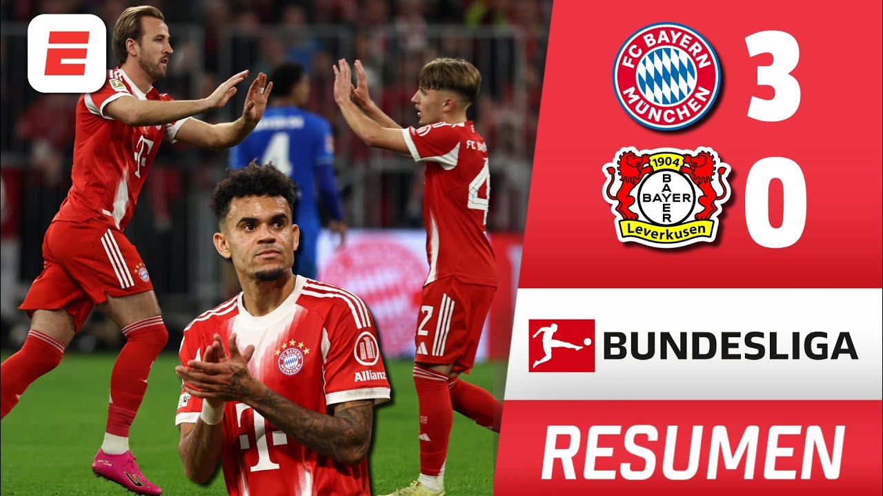 BAYERN MUNICH de LUIS DÍAZ GOLEÓ 3-0 al BAYER LEVERKUSEN y es MÁS LÍDER QUE NUNCA | Bundesliga