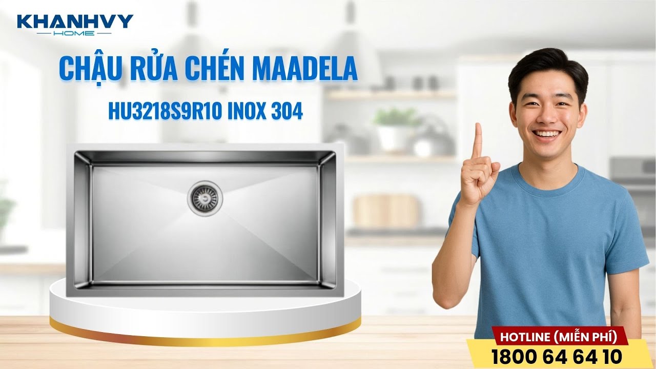 Chậu rửa chén Maadela HU3218S9R10 inox 304