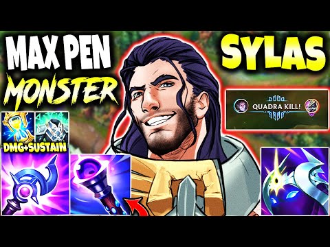 Max pen/Heal Sylas Build is a MONSTER *QUADRA KILL* 🔥 INSANE DMG &  SUSTAIN 🔥 LoL Top Sylas Gameplay