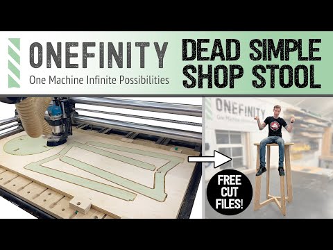 EP8 Onefinity CNC  -  3 Part Shop Stool - Free Cut Files!