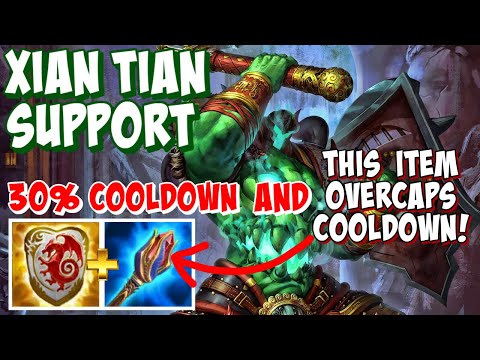 SMITE SEASON 9 XIAN TIAN SUPPORT GAMEPLAY - OVERCAP COOLDOWN WITH THIS ITEM