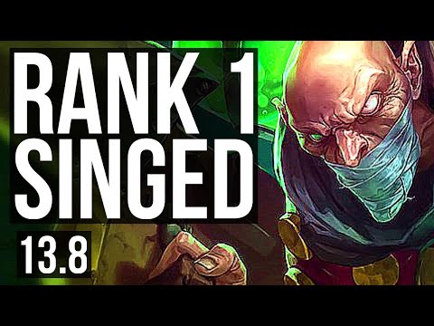 SINGED vs POPPY (TOP) | Rank 1 Singed, 72% winrate, 6/3/9 | TR Grandmaster | 13.8