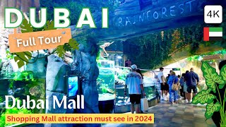 Dubai Mall SPECTACULAR Attraction, Underwater ZOO MUST SEE in 2024! (Besides Shopping) | 4K Tour 🇦🇪