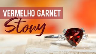 Red Garnet Rhodium Over Sterling Silver January Birthstone 3-Stone Ring .89ctw Related Video Thumbnail