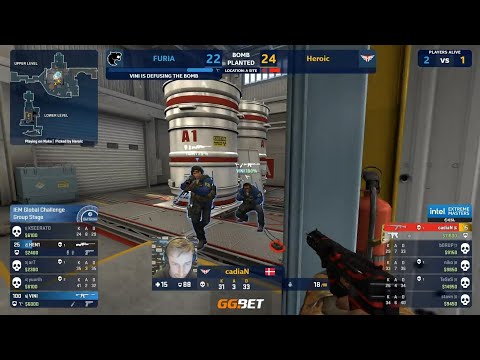 Cadian 1v2 clutch & loses his mind || Furia vs Heroic || ESL CS:GO