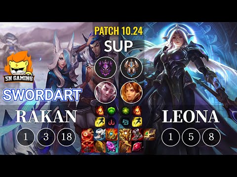 SN SwordArt Rakan vs Leona Sup - KR Patch 10.24