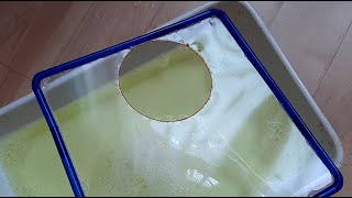 Science Experiment - Surface Tension - Loop of Thread in a Soap Film