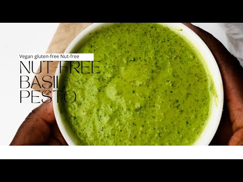 HOW TO MAKE HOMEMADE BASIL PESTO 💚 NUT-FREE and VEGAN