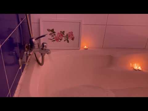 Bathtub Filling ASMR // Pink Light Darkness Bath Bubbles 🫧 1 Hour Loop to Relax Calm