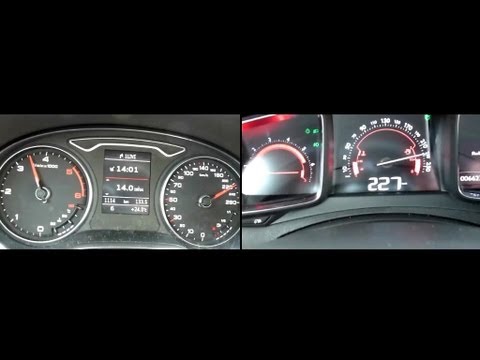 2012 Audi A3 2.0 TDI (150hp) vs. 2012 Citroen DS5 THP 200 (200hp) 0-230 km/h / 0-227 km/h