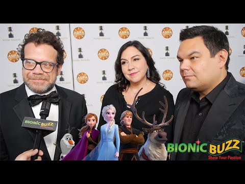 Frozen II Composers Christophe Beck, Kristen Anderson Lopez & Robert Lopez at the Annie Awards 2020