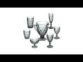 Lot de 7 verres gris Gris - Verre - 20 x 20 x 14 cm