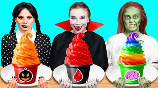 Wednesday vs Vampire vs Zombie Cooking Challenge | Delicious Recipes by BaRaFun Challenge