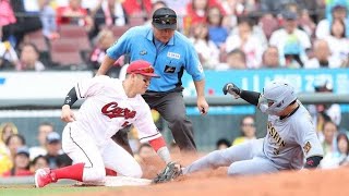 ⚾🔥 広島・小園海斗のタッチは本当に遅かったのか！？🤔💥 阪神・大山悠輔の三塁クロスプレーが大論争！📢🏟️