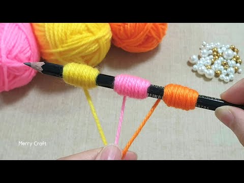 It's so Beautiful !! Super easy flower making with yarn - Woolen flower decor idea - DIY flower