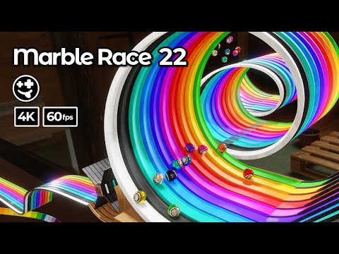 Marble Races, Race 22  | #marblerace #marbles #marblerun #blender #animation #physics #60fps