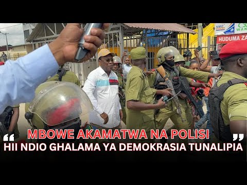 LIVE: MBOWE AKAMATWA NA POLISI AKIZUNGUMZA NA WANAHABARI KABLA YA KUONGOZA MAANDAMANO.