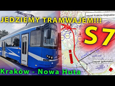 Tramwajem wzdłuż budowanej S7 / wschodnia obwodnica Krakowa oraz planowanej trasy szybkiego tramwaju