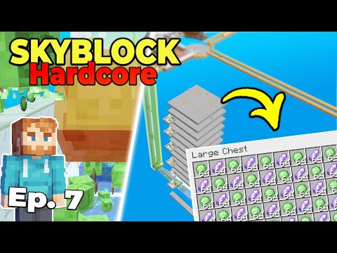The Farm that Almost KILLED ME in Hardcore Skyblock Minecraft