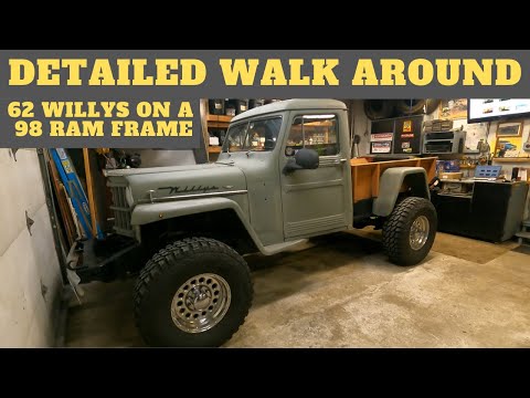 62 Willys on a 98 Dodge Ram frame and driveline, detailed walk around