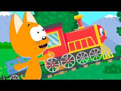 Learn colours and animals | Choo Choo Train | Meow Meow Kitty kids songs