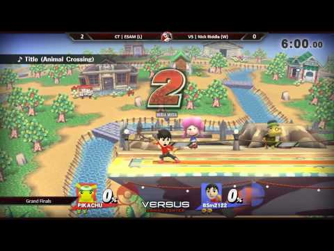 VS EVO Qualifier 5/16/15 - Grand Finals Set1 - NickRiddle (Brawler) vs. ESAM (Pikachu) - Smash 4