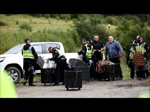 Illegal rave party in Banwen, Wales, UK