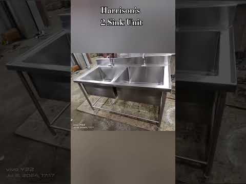 Stainless steel two sink with top, number of sinks: double b...