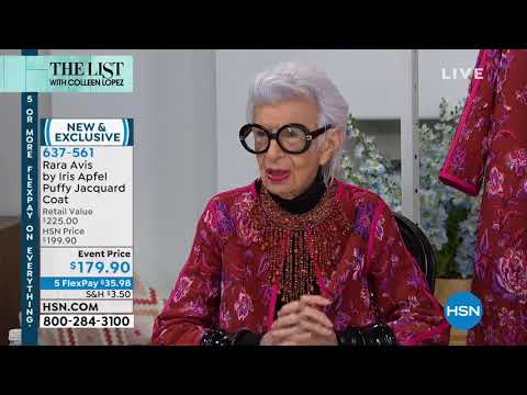 Rara Avis by Iris Apfel Puffy Jacquard Coat