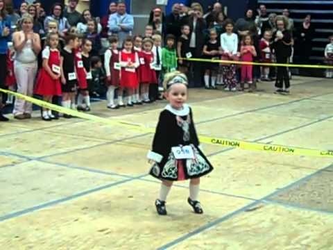 1st feis with her irish dance dress age 3
