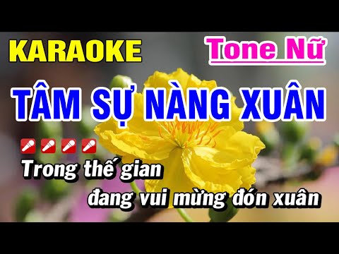 Karaoke Tâm Sự Nàng Xuân Nhạc Sống Tone Nữ Nhạc Xuân | Hoài Phong Organ