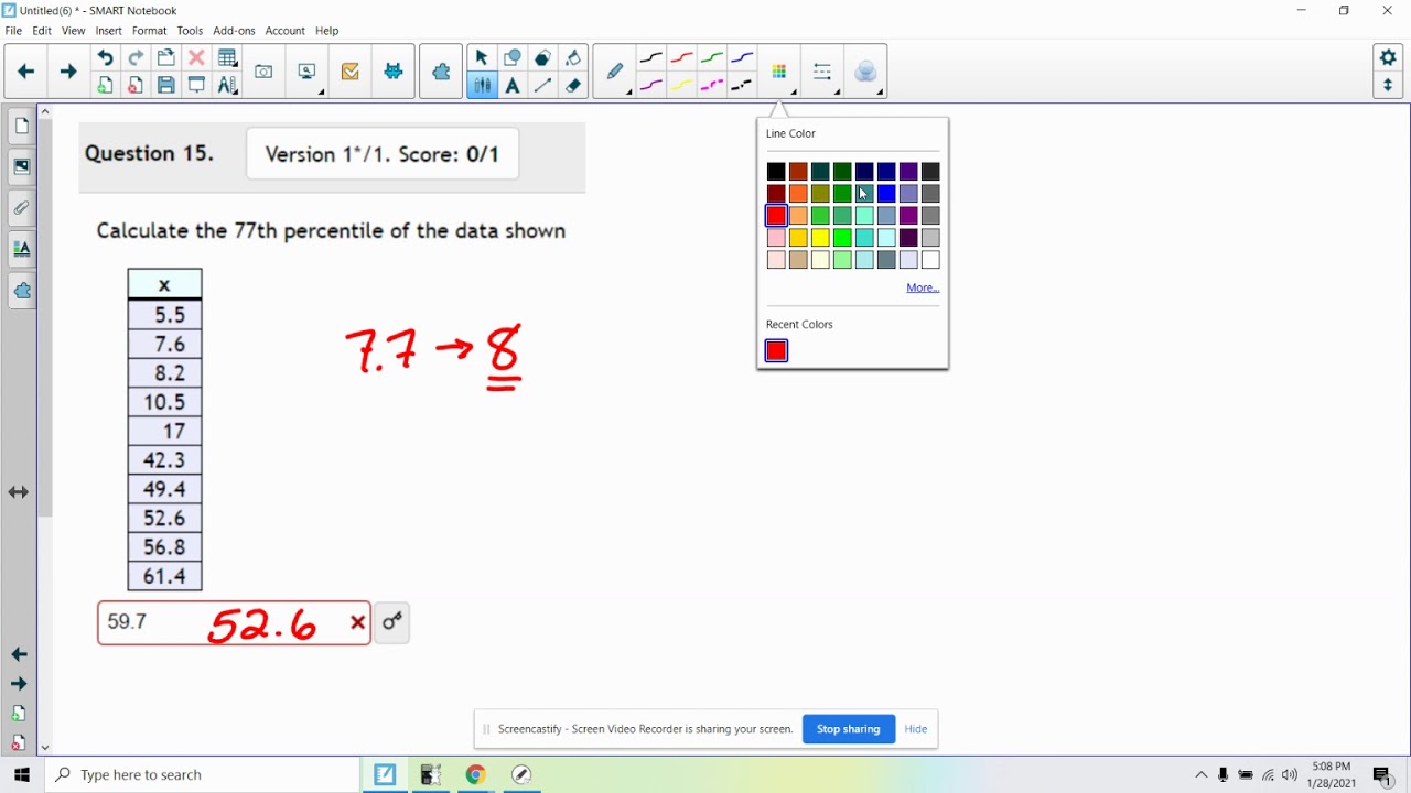 MAT130/131: Chapter 2 - Percentiles
