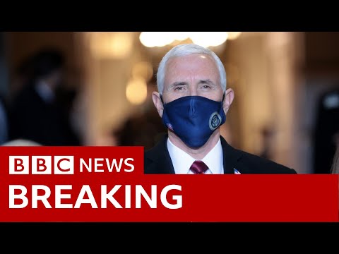 即將離任的副總統邁克-彭斯到訪 - BBC News (Departing vice-president Mike Pence arrives  - BBC News)