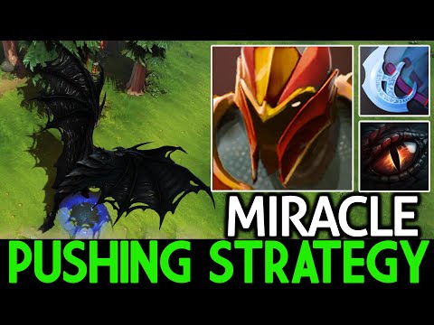 MIRACLE [Dragon Knight] Pushing Strategy with Manta Build Dota 2