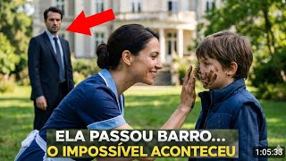 MILLONARIO VE A LA SEÑORA DE LA LIMPIEZA PONER BARRO EN LOS OJOS DE SU HIJO CIEGO… LO DEJÓ EN SHOC